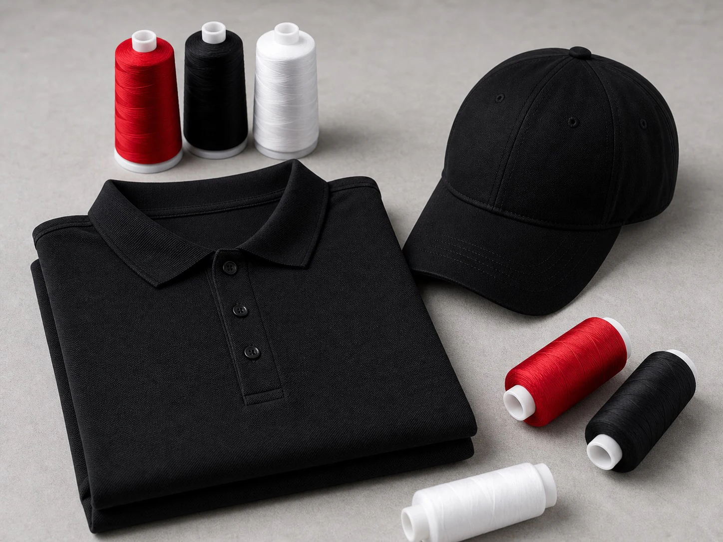 Embroidery for apparel and caps